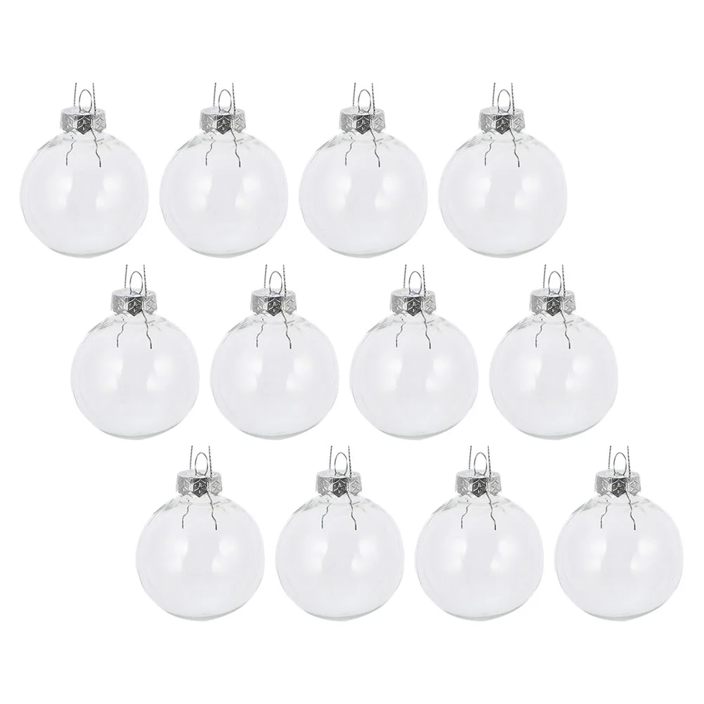 

10/12pcs Christmas Transparent Ball Plastic Fillable Bauble 8-10cm Xmas Tree Hanging Ornaments Decoration Wedding Party Gift Box