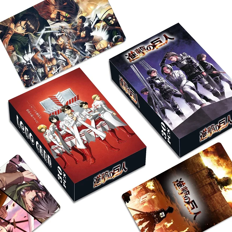 

30 Pcs/set Anime Attack On Titan Figures Photocards HD Printed LOMO Card Postcards Paper Card Photocard For Fans Collection