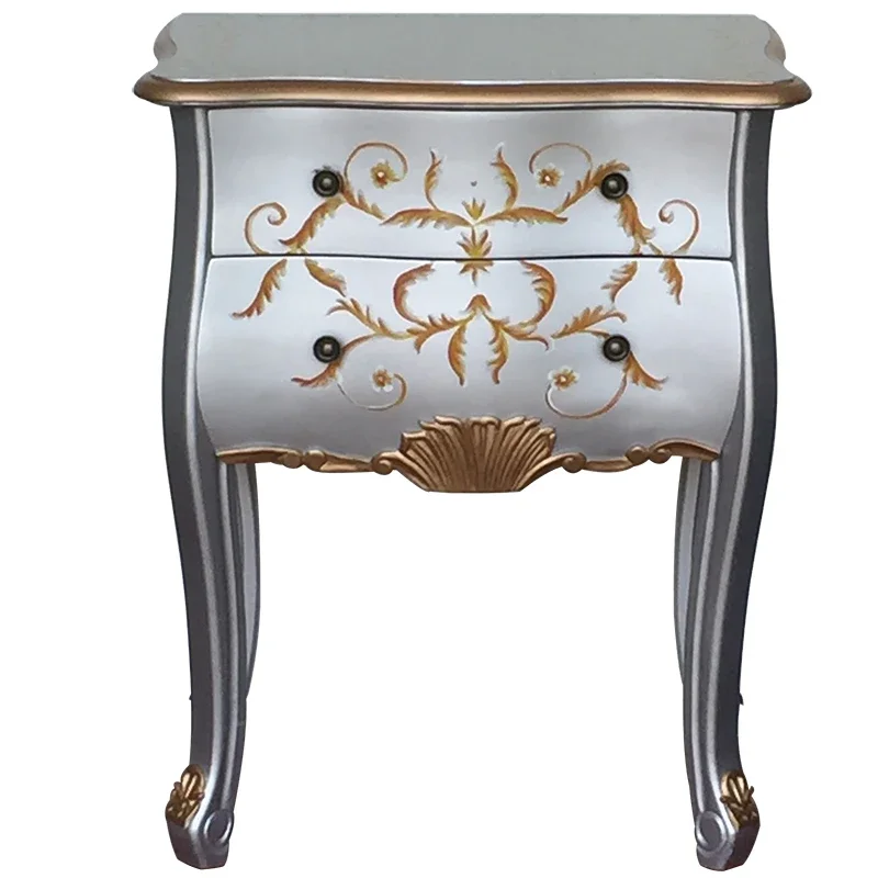 

Sofa Side Cabinet Retro Living Room Double Drawer Storage Corner Cabinet Telephone Table Bedroom Bedside Table furniture