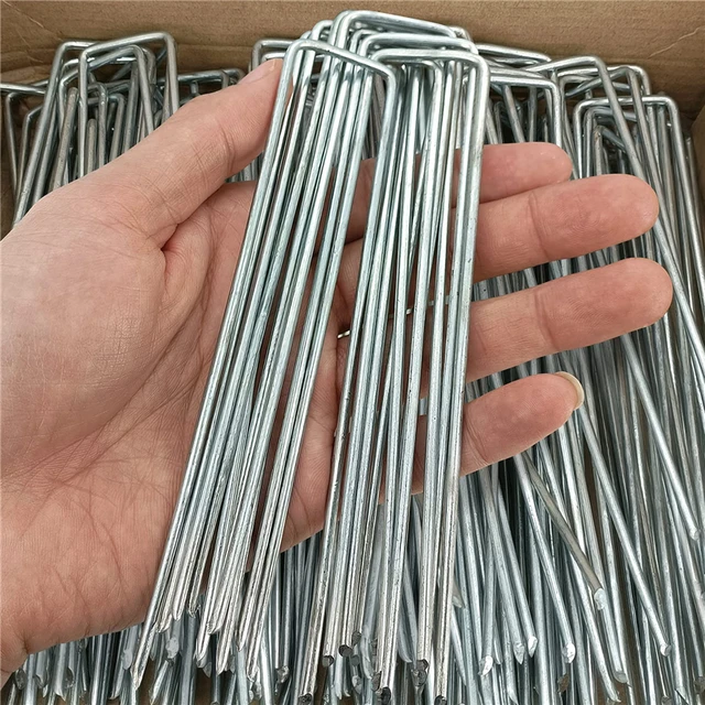 100/50 Csomag Kerti Tét Nagy Teherbírású Horganyzott Acél Kapcsok, Amelyek Rögzítik A Csapokat Gyomszövet -Szövet Szövet Hálójának Biztosításához