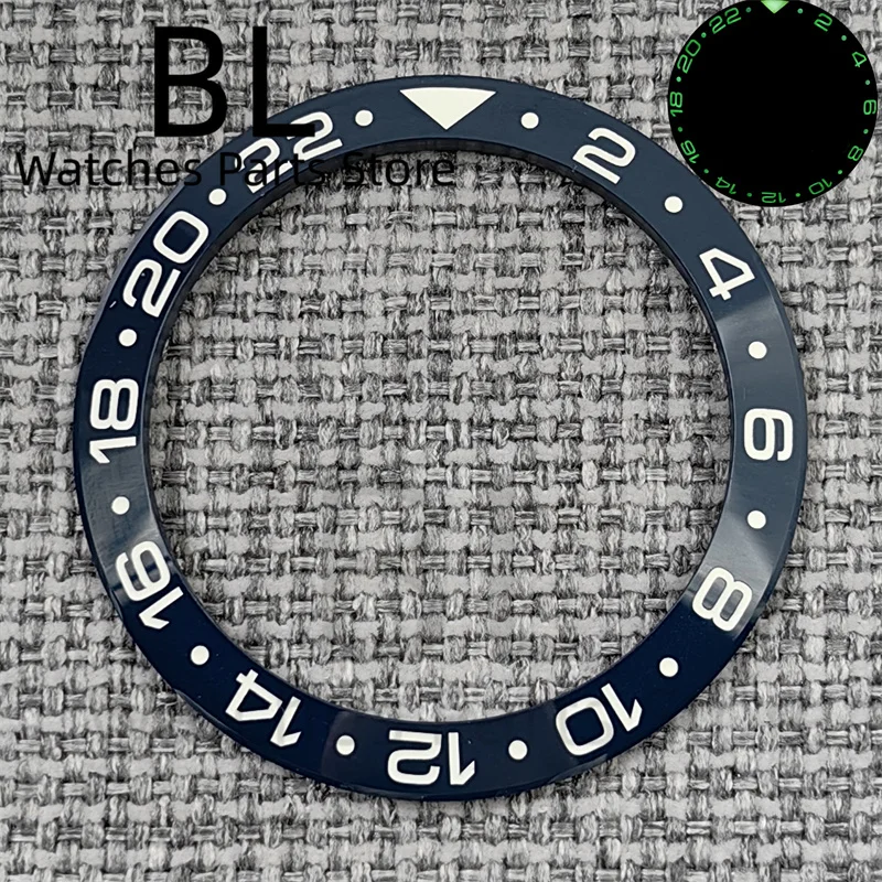 Ceramic Multi-Color GMT Watch Bezel with Green Luminous
