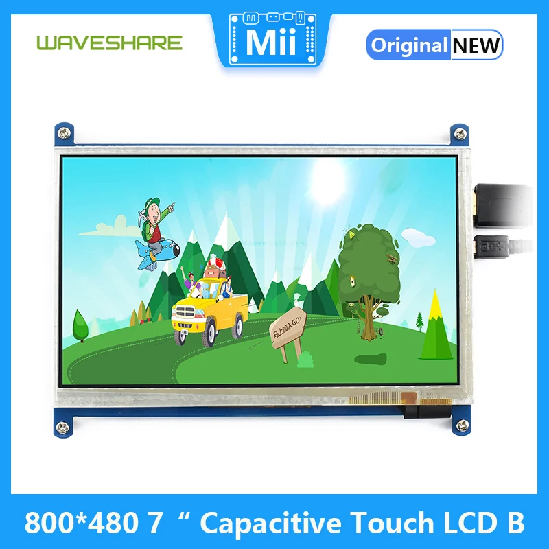 Waveshare 800*480 7 "Touch Screen Capacitivo Lcd Tipo B Per Monitor Per Computer Raspberry Pi Bb Nero Supporta Windows 10/8.1/8/7