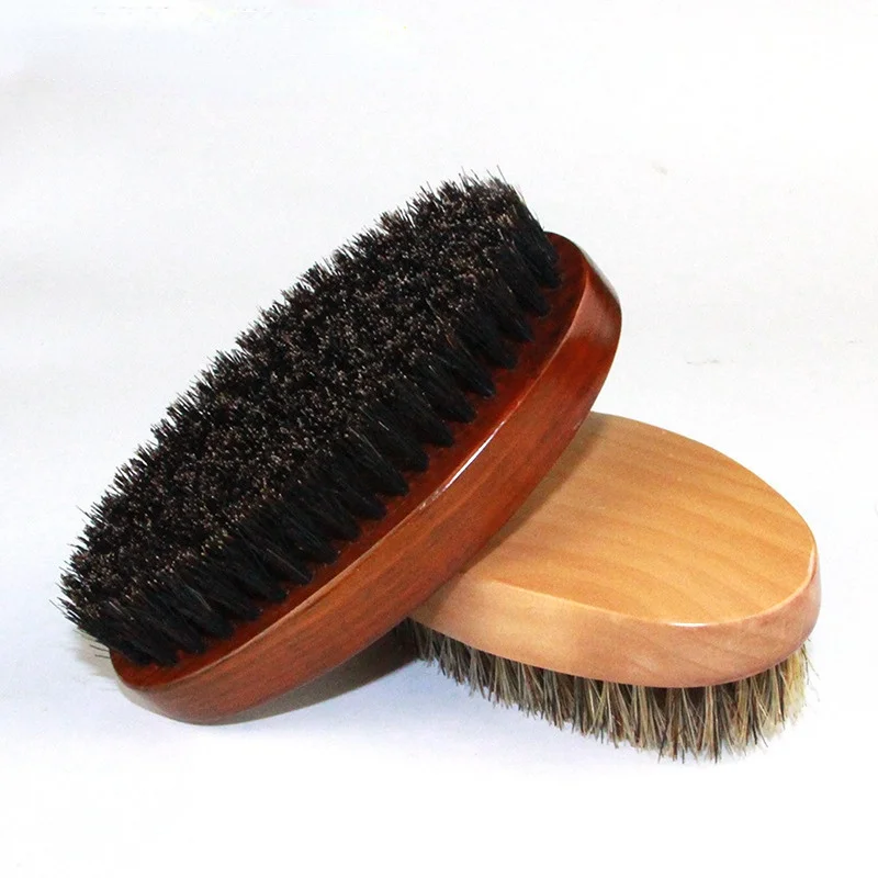 Men's Hair Beard Brush Natural Wood Comb Boar Bristle Brush For Beard