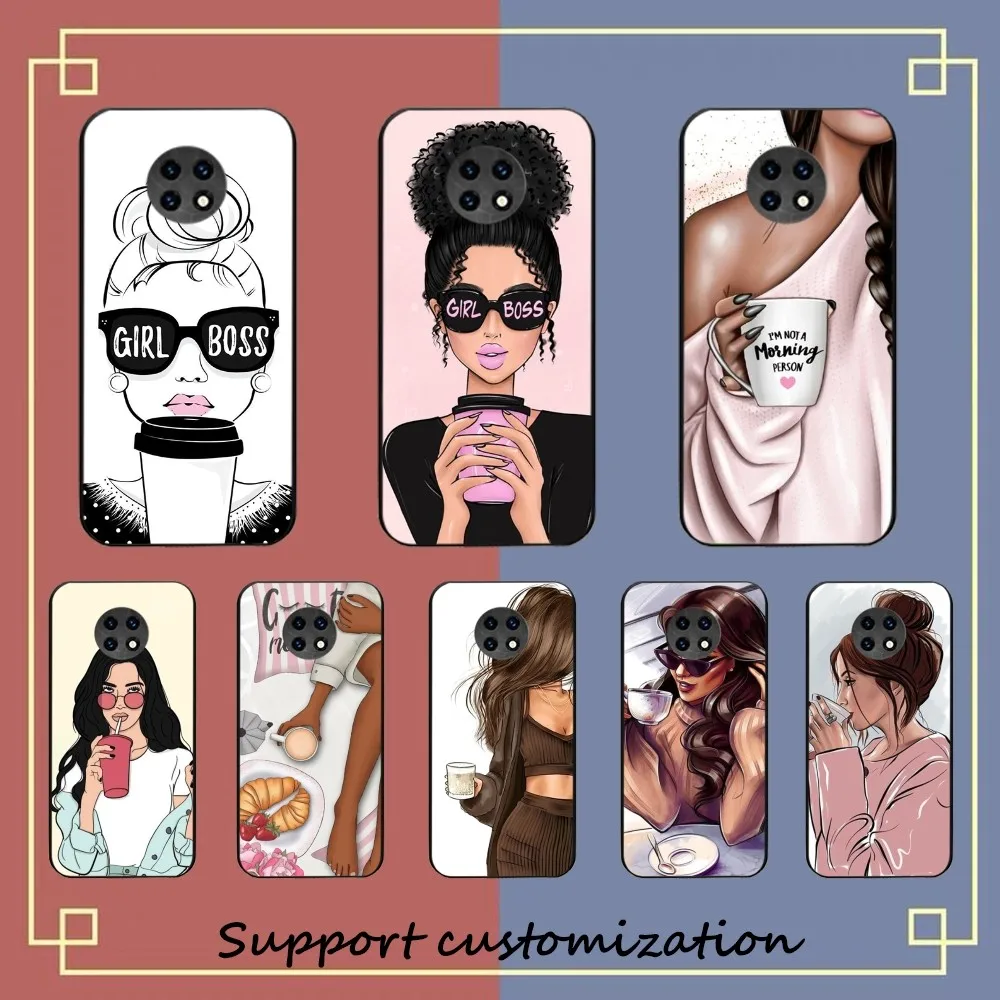 

Princess Female boss coffee Mousepad For Redmi Note 4 X 5 A 6 7 8 T 9 9S 10 11 11S 11Epro Poco M3 pro