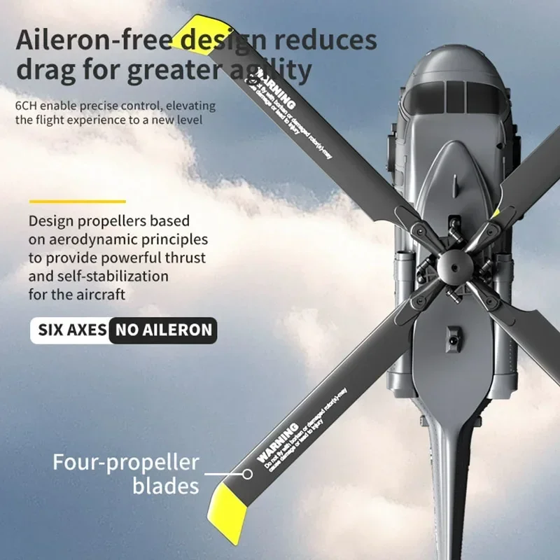 JJRC 6CH RC Helicopter UH-60L 6 Axes Aileron-free Design Fighter Jet With Brushless Motor One Key Takeoff 3D Roll Airlane Toy - 4