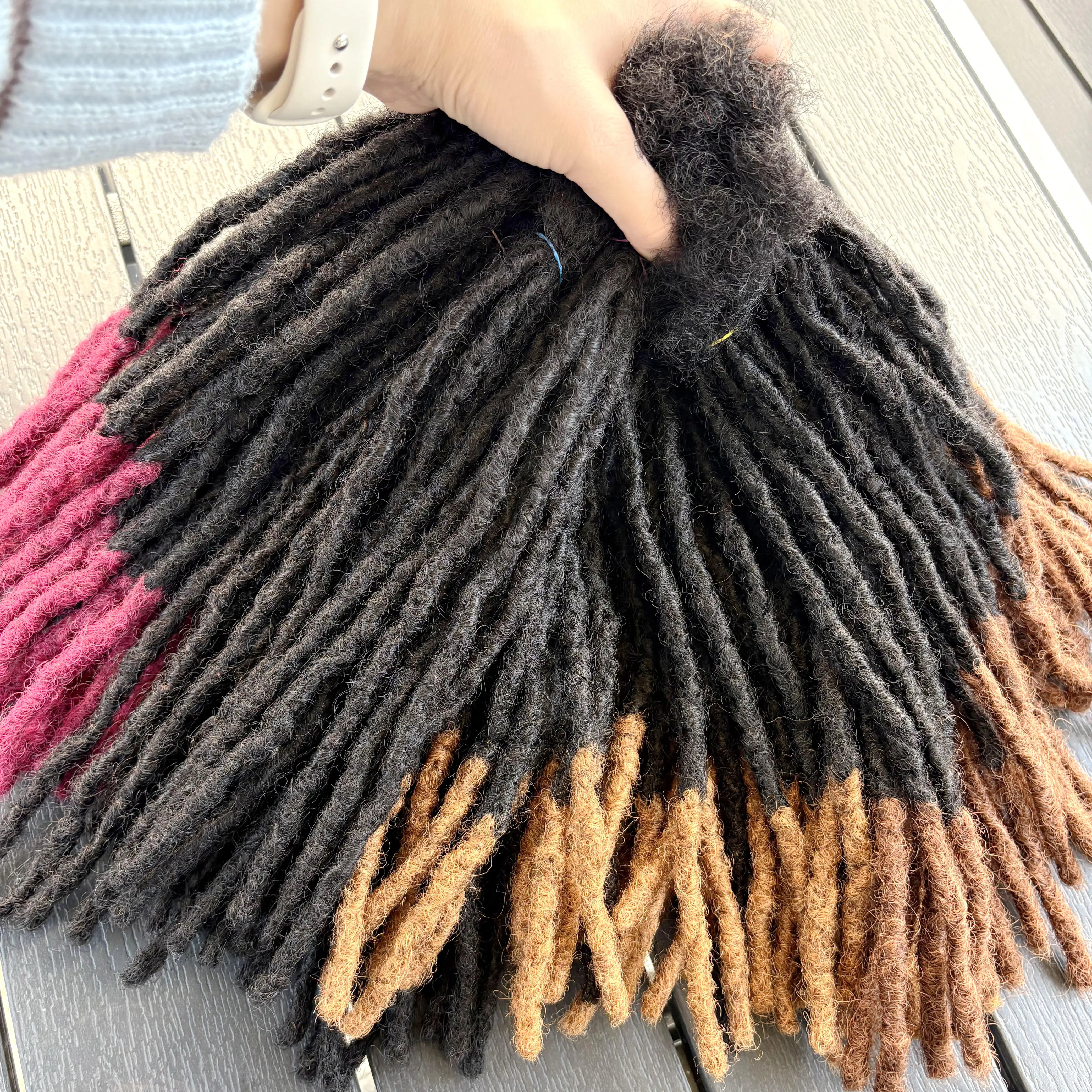 10inch Colored 0.6cm Inter Loc Extension Human Hair Handmade 100% Human Hair Loc Dreadlock Extensions for Women Men Kids 5