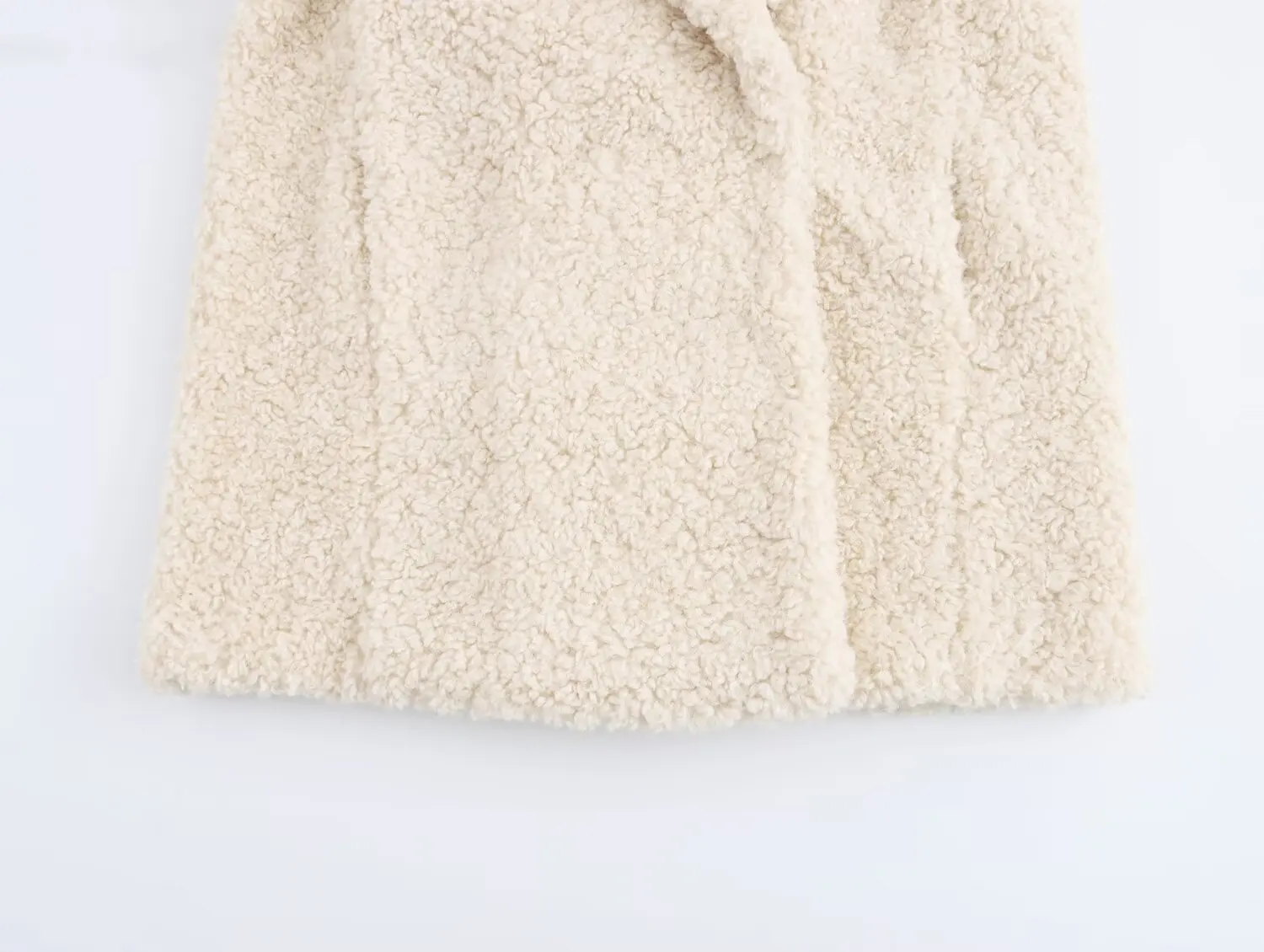 HH Damen Winter Mode Einfarbiger Kunstpelz-Effekt Mantel Jacke Weiblich Langarm Lässiger Street-Style Lockerer Vielseitiger Überzieher – Detail 10