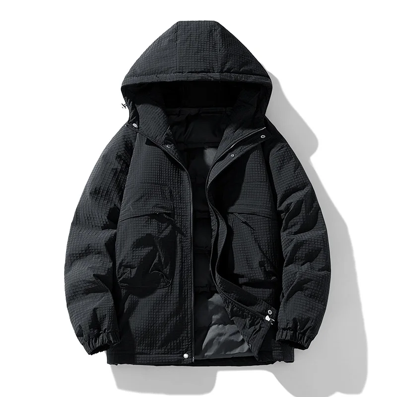Men Winter Jacket Casual Loose Thicken Warm Parkas Solid Stand Collar Winter Coat Man parka coat parkas coat