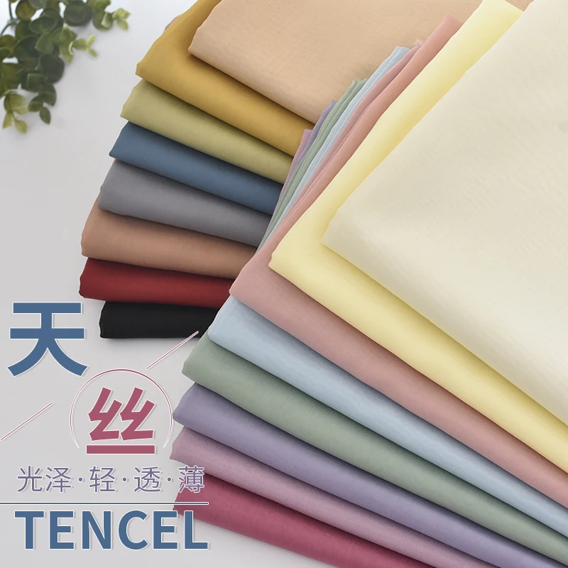 Wholesale Lyocell Fabric Lightweight Thin Charmeuse Silky Sheer Voile Polyester Fabrics for Clothing Women Shirt