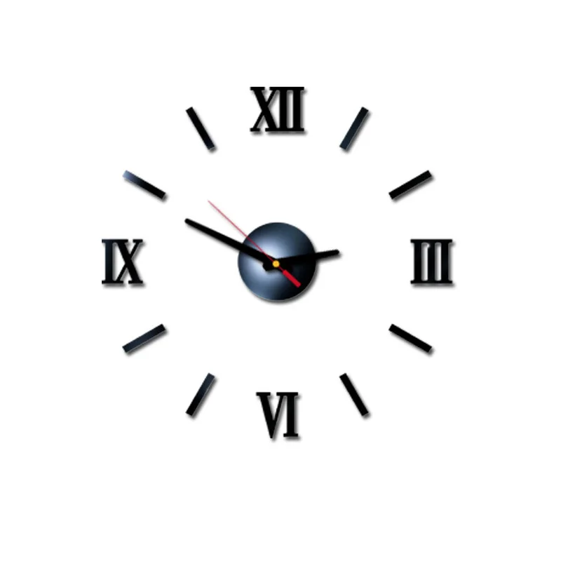 Modern DIY Interior Roman Wall Clock 3D Sticker Home Decor Mirror Effect Room Sticker 3D Wall Mirror Stickers For Kids Rooms