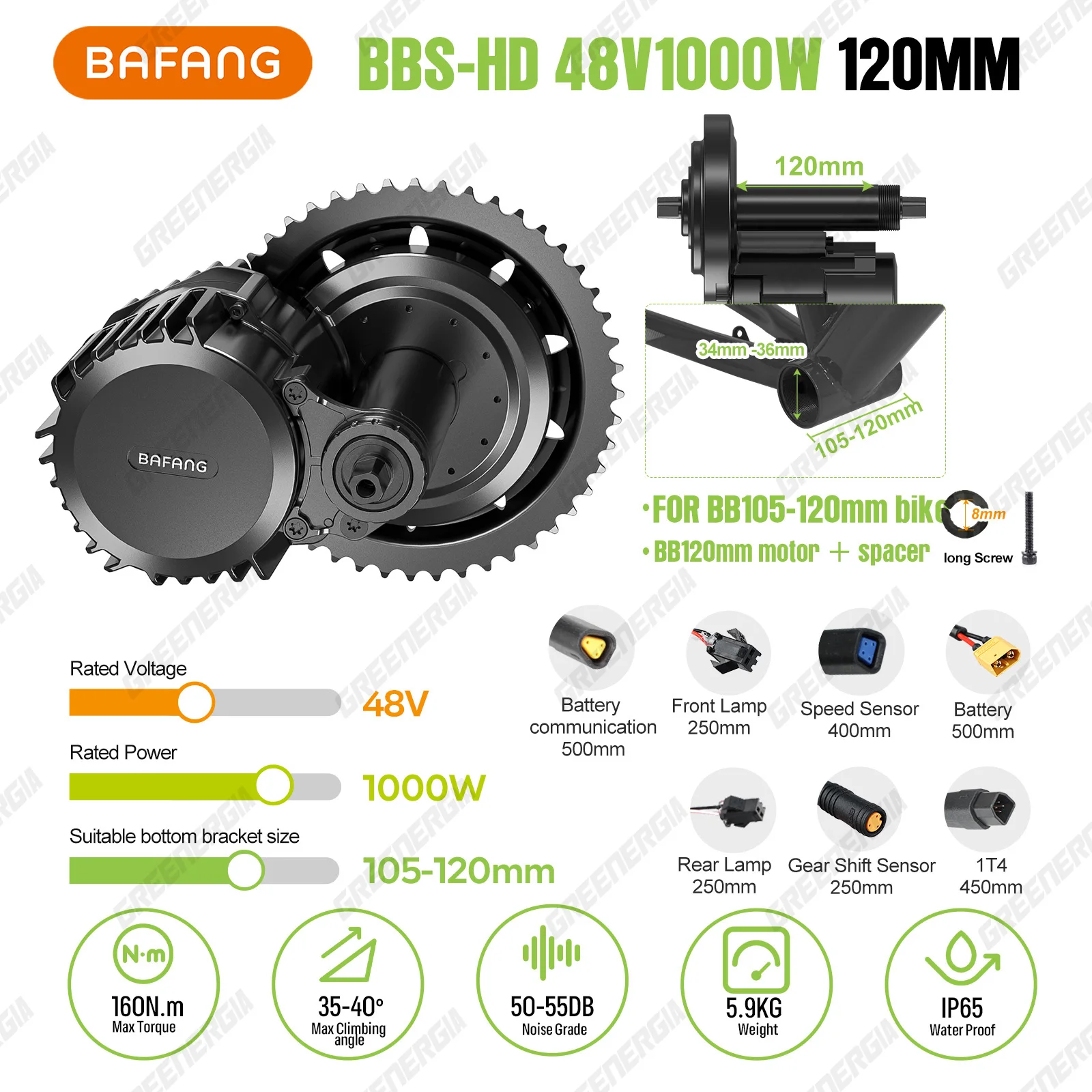 Kit Moteur Central BAFANG 48V 750W – 68mm – Avec Contrôleur EKD01 – Neuf