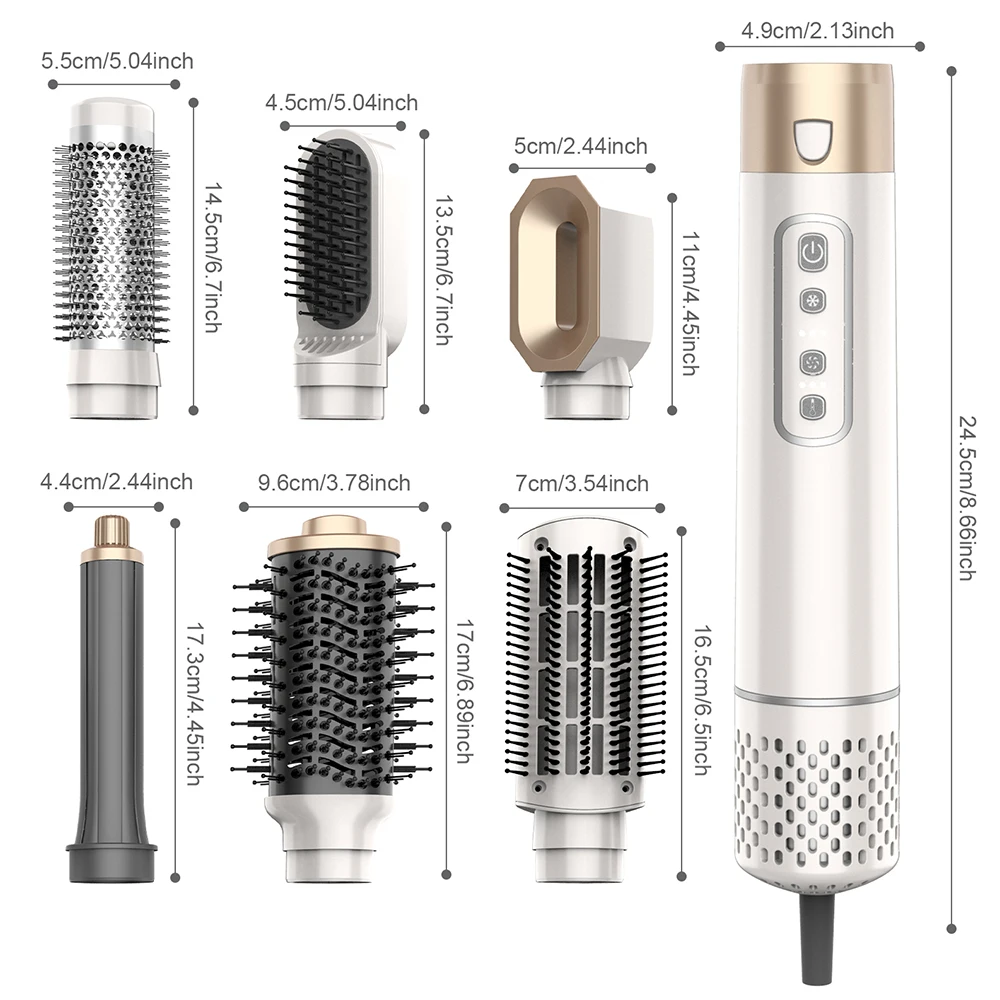 New Portable  Metal Ionic High Speed Hair Dryer 5 in1 Curling Iron Ling Multi Hair Stylers Hairdryer 2