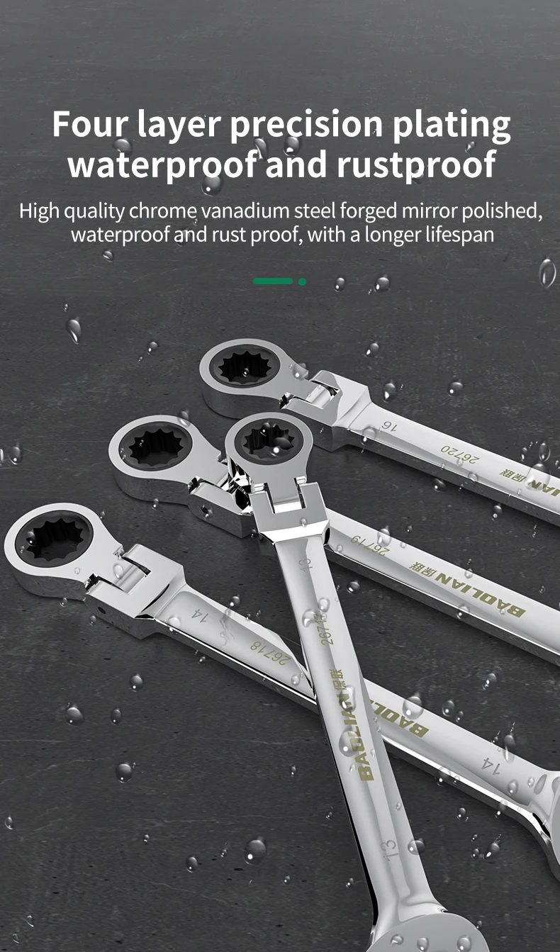 6–10 mm automatischer, schnell- und arbeitssparender, offener Universal-Ratschenschlüssel mit 72 Zähnen und beweglichem Kopf für den doppelten Einsatz – Detail 11