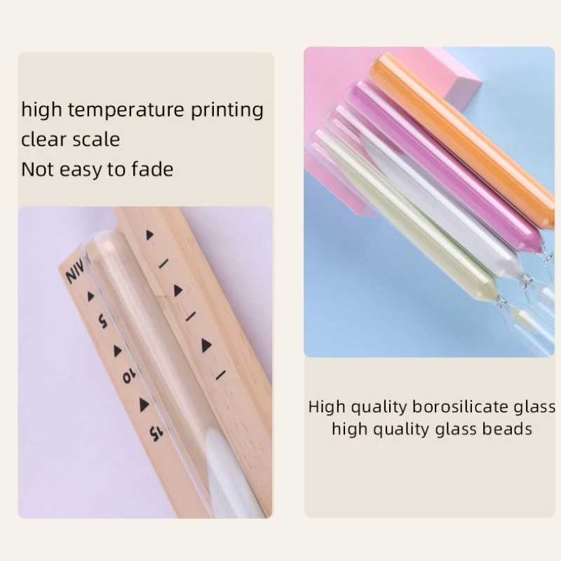 15 Minute Sand Timer Wooden Glass Hourglass Wall Mounted Rotating for Sauna Bathroom Home Decoration Gift