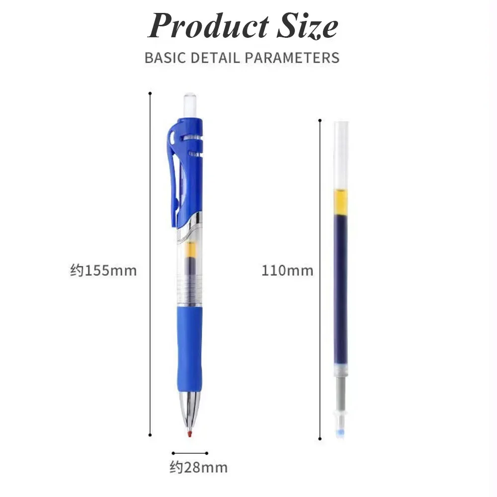 Retractable Gel Pens 13Pcs Set Ballpen 0.5mm Ballpoint Replaceable Refills Office School Supplies Stationery