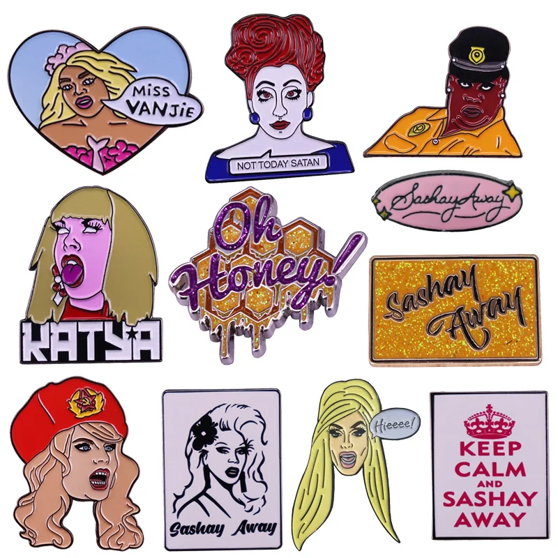 Rupauls Drag Race Pin S Keep Calm And Sashay Away Spilla Smaltata Ohh Honey Badge Creative Broche Spilla Tv Show Fans Wow Collec
