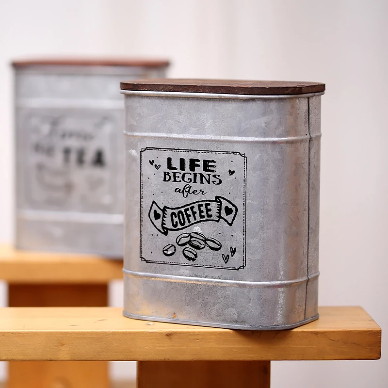 

Coffee Bean Storage Box&Bins for Home Kitchen Food Tea Sugar Seasoning Contaniers Tin Cans Tea Jar Tea Box