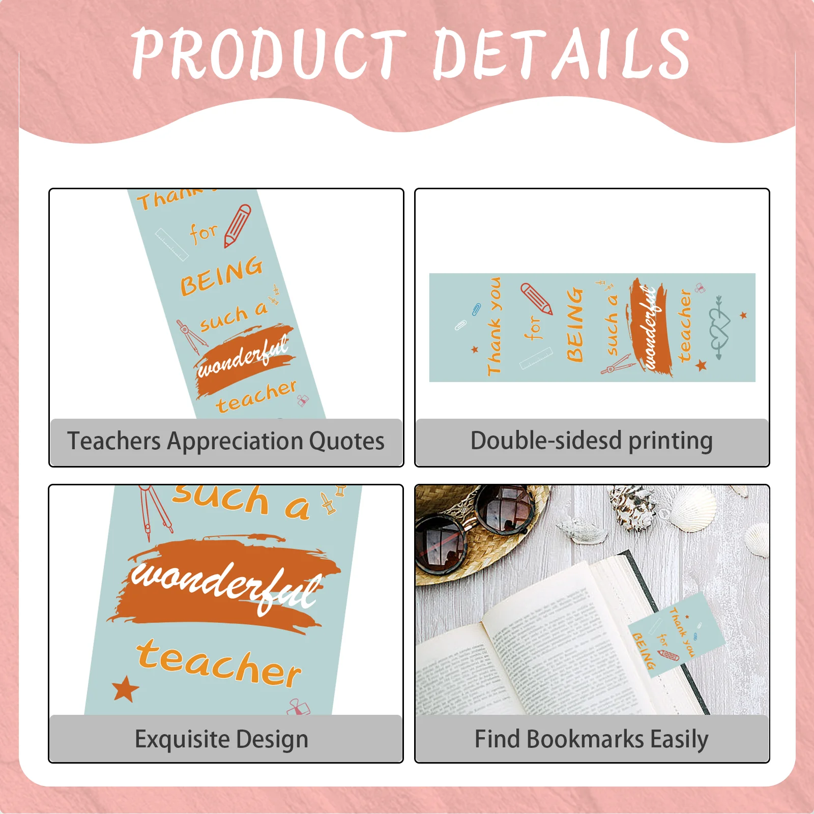 24 Pcs Teacher Bookmarks Teacher Appreciation Gifts in Bulk Thank You Gifts from Students Christmas Teacher Gifts - AliExpress for Free Printable Teacher Appreciation Bookmarks