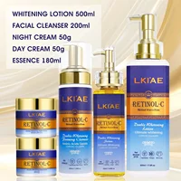 LKIAE – ensemble de soins pour la peau à Double blanchiment au rétinol avancé, hydratant en profondeur, nettoie la peau, réduit les rides, les taches, les taches foncées 1