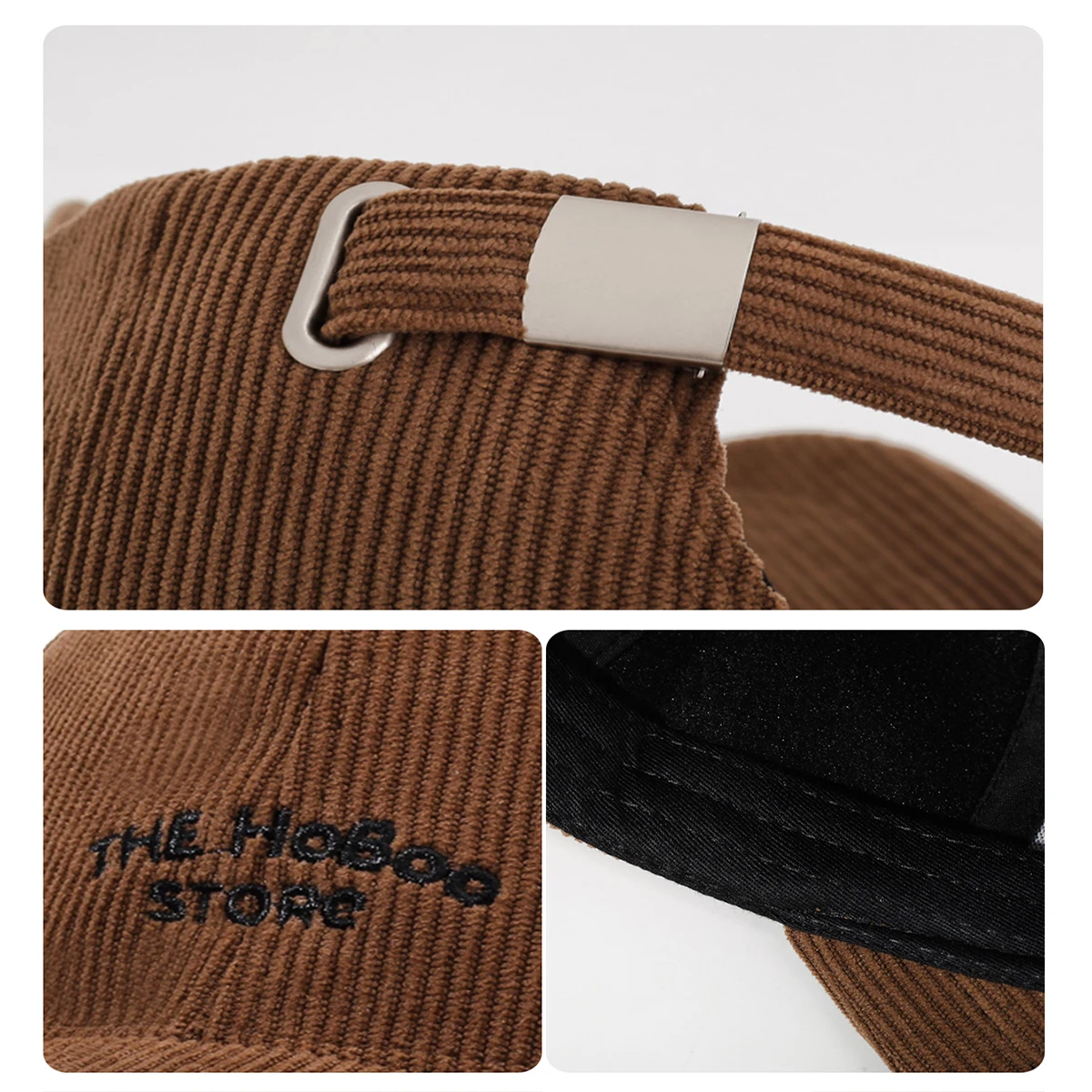 New Autumn and Winter Corduroy Baseball Cap for Women, Simple Letter Embroidery, Hard Brim, Retro Workwear Cap for Men, Warm for Outdoor Activities, Camping, and Work