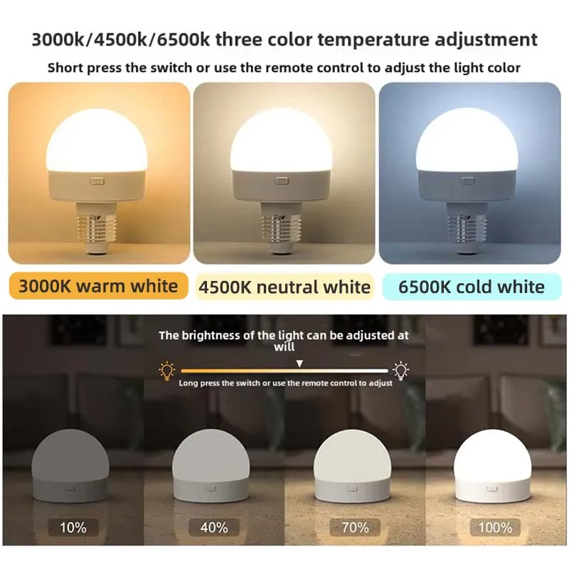 Rechargeable LED Ambient Night Light with Remote Control & Color Changing Features