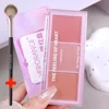 Sweet-colored Blush Plate Pink Brighten Natural Eyeshadow Blusher Powder Peach Long-lasting Face Makeup Blush Palette with Brush 6