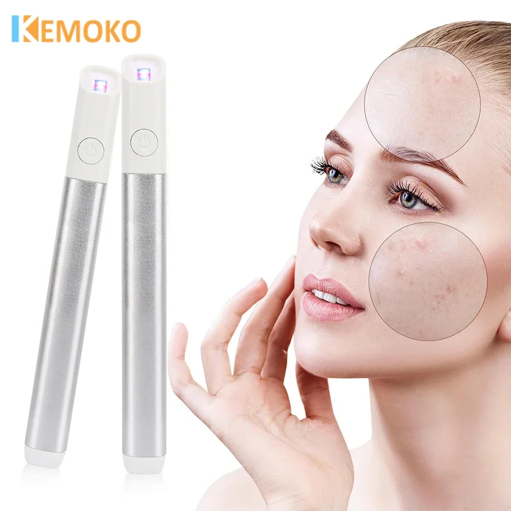 Beauty Instrument Portable Red Blue Light Therapy Face Acne Spot Treatment Pen Acne Scar Pimple Wrinkle Removal Pen