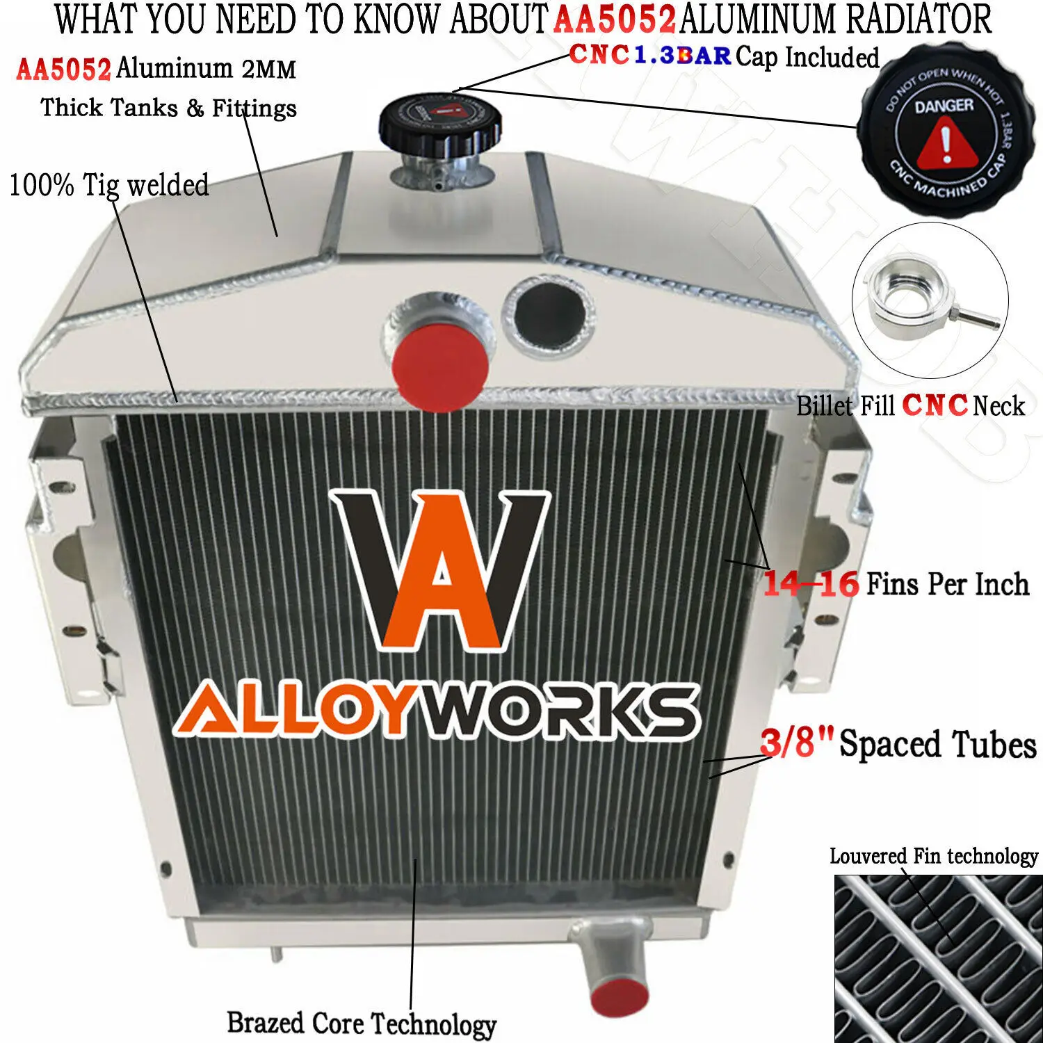 

351798R92 3 Row Radiator For FARMALL INTERNATIONAL M MD MDV MV SMTA TRACTOR