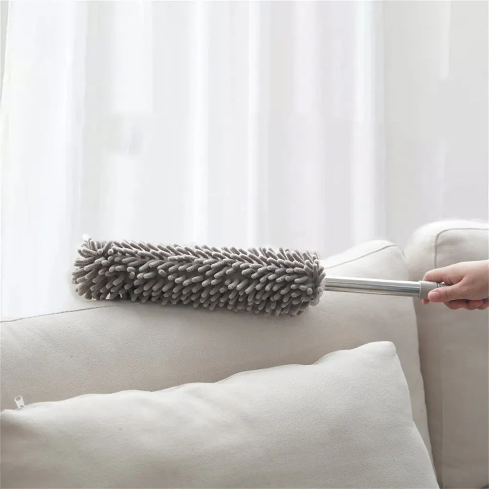 Telescoping Microfiber Duster with Stainless Steel Extension Pole Cleaner Household Dust Clean Remover For Ceiling Fan Lamps