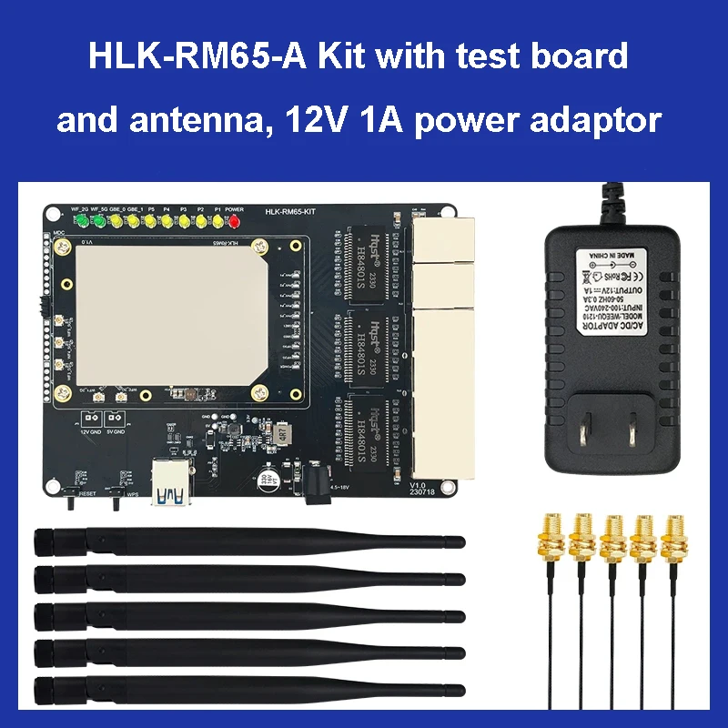 테스트 보드 HLK-RM65 포함 무선 라우터 모듈 키트, AX3000 HiLink 듀얼 밴드 WiFi 6 Openwrt MT7981B + MT7976C + MT7531A