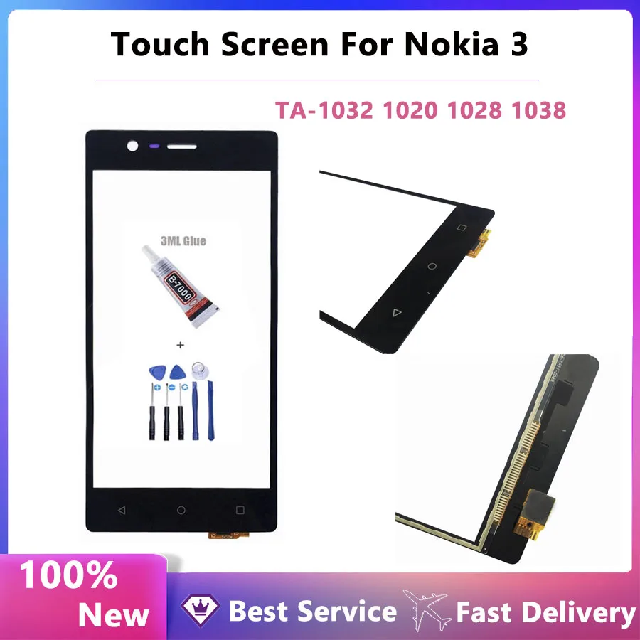 Высококачественный сенсорный экран для Nokia 3 дигитайзер Nokia3Touch стеклянная панель
