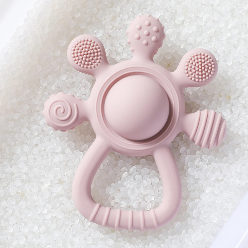 1 STÜCK Baby Silikon Beißring Pflege Zahnen Spielzeug 0 12 Monate Spielzeug BPA FREI Silikon Ring Griff für Baby Beruhigende Zahn Kauen Spielzeug – Detail 15
