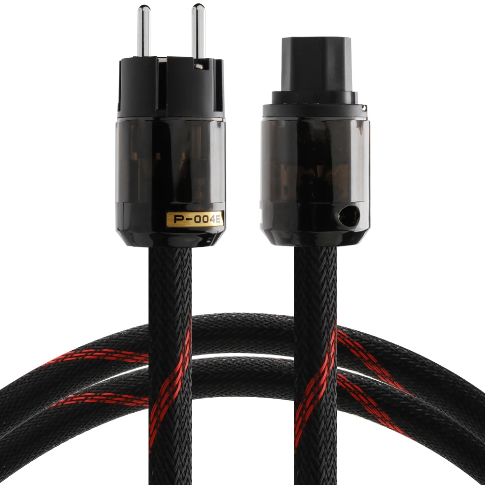 D504 P004 Audiophiles, hochwertiges, versilbertes Netzkabel, europäischer Standard, US-Standard-Stromanschluss mit IEC-Buchse – Detail 7