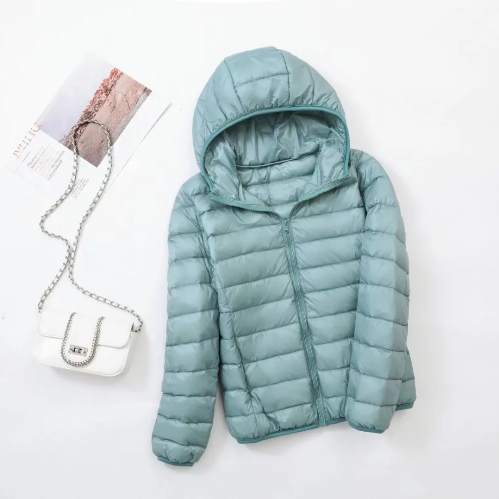 Plus Size Thin Light Down Jacket Women 2023 Autumn Winter Slim Short Hooded Warm White Duck Down Coat Women Outerwear Streetwear - Image 5