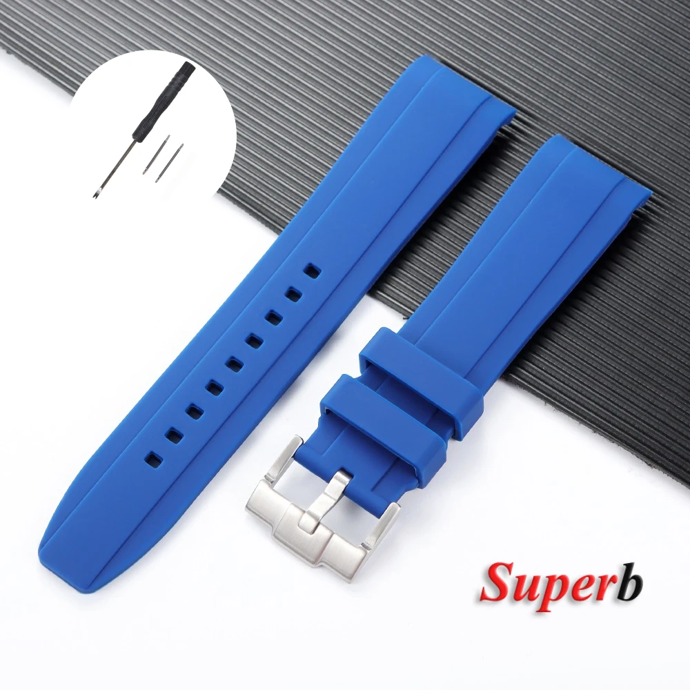 Curved End Soft Silicone Waterproof Sport Wristband