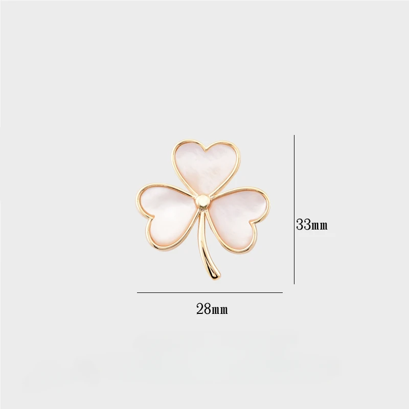 Simple Shell Lucky Grass Leaf Brooch Women's Suit Neckline Versatile Clothing Accessories Fashion Flower Pin Clip Jewelry Buckle