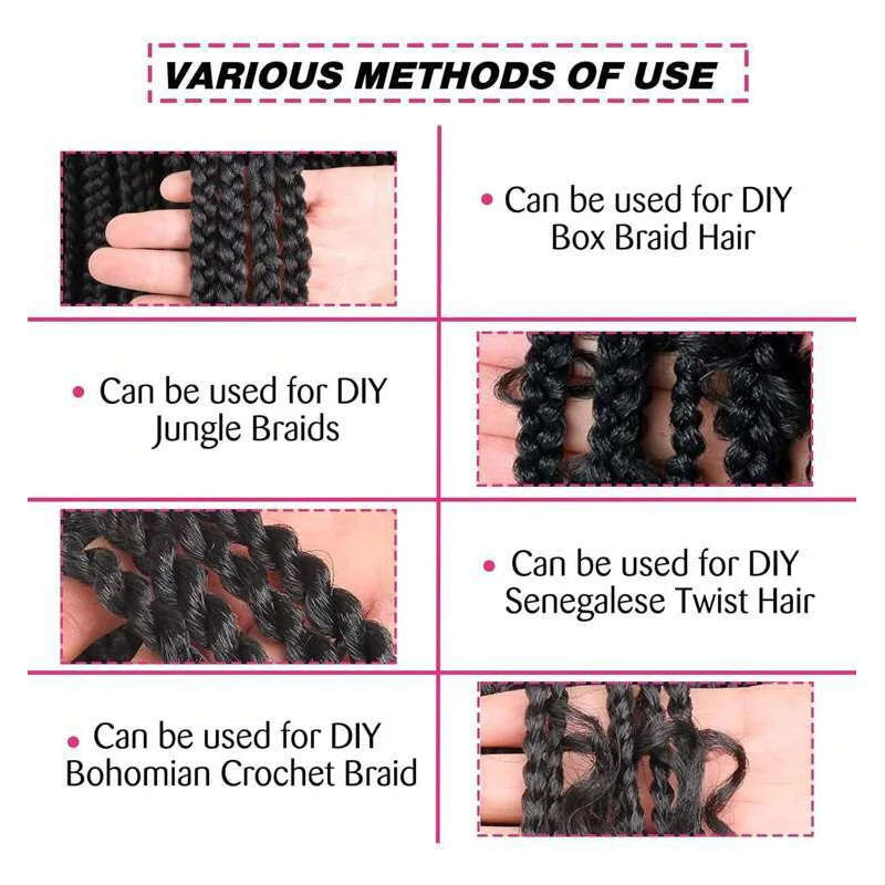 Brown Braiding Hair Pre 3 Packs Pre stretched Braiding Hair Yaki Texture Synthetic Hair Extension Itch Free Hot Water Setting 5