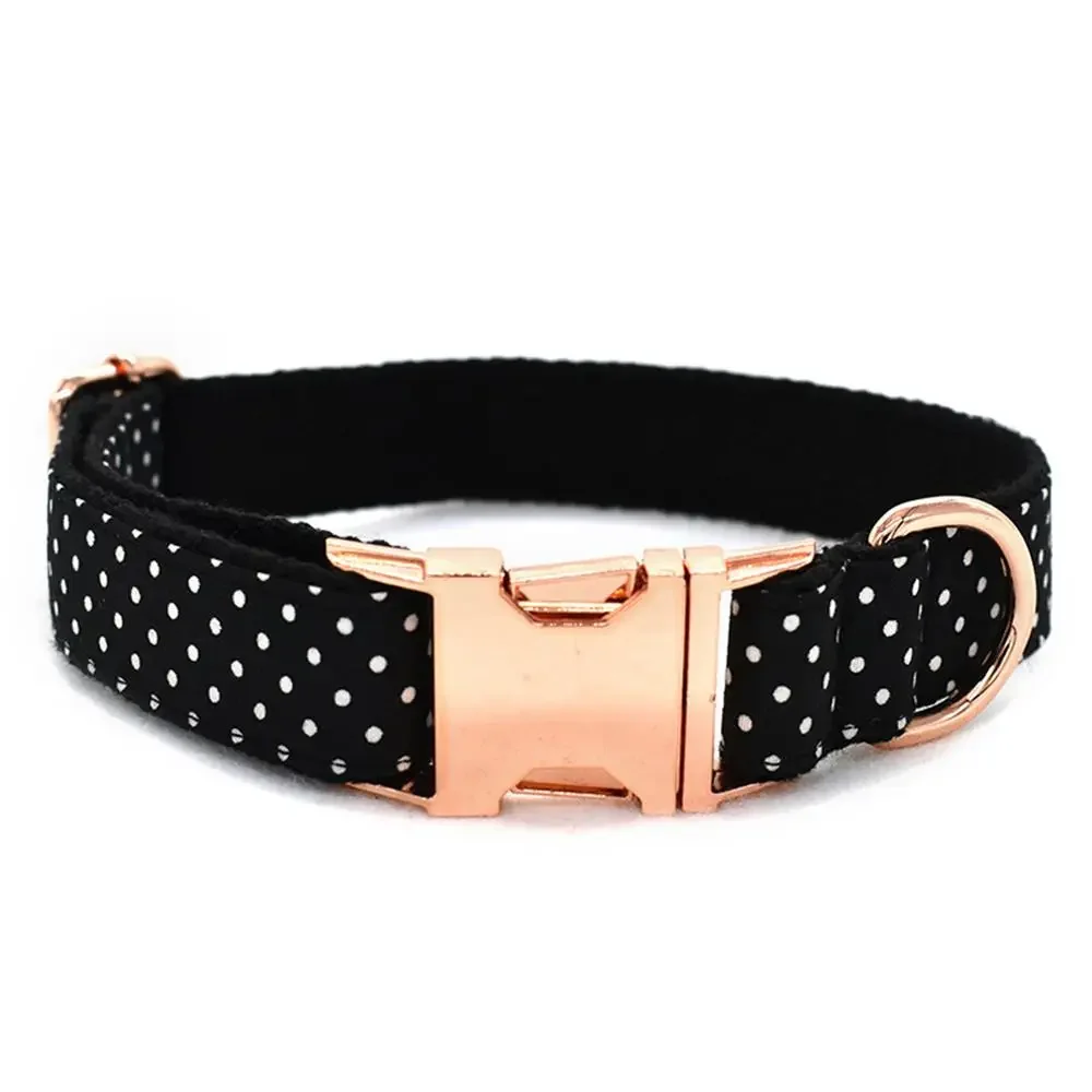 Dog Collar Personalized with ID Tag Adjustable Rose Gold Buckle