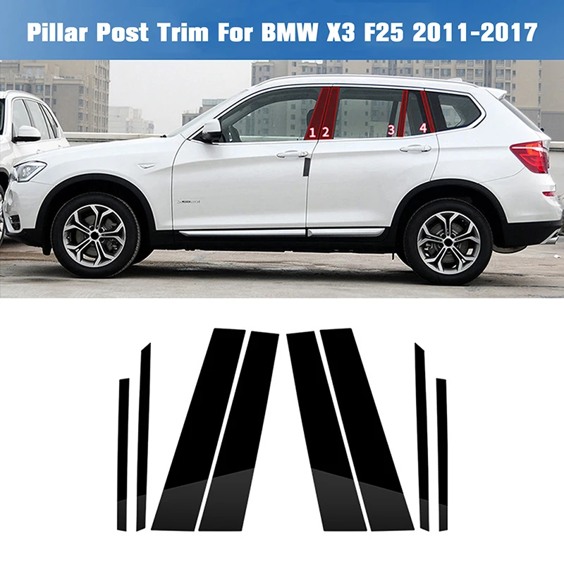Couverture de garniture de porte pour pilier de fenêtre de voiture, 8  pièces, pour BMW X3 F25 2011 2012 2013 2014 2015 2016 2017, accessoires  pièces extérieures automobiles - AliExpress