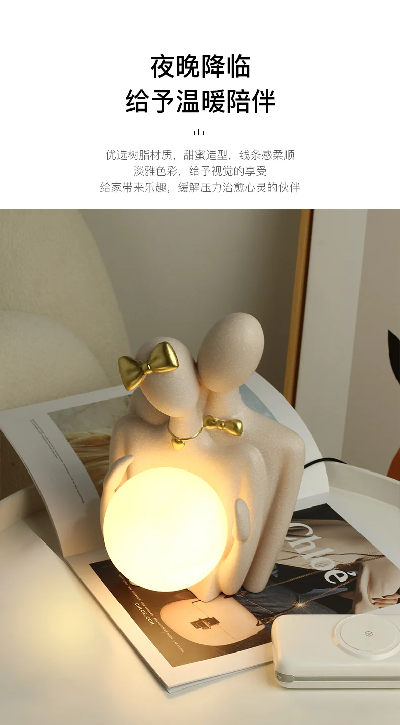 Candeeiro de Mesa Simples e Moderno Proteção para os Olhos Luz do Quarto Casal Nórdico Casar Decorativa Lâmpada Cabeceira Luxo Criativo Arte Presente 4 Computers & Electronics