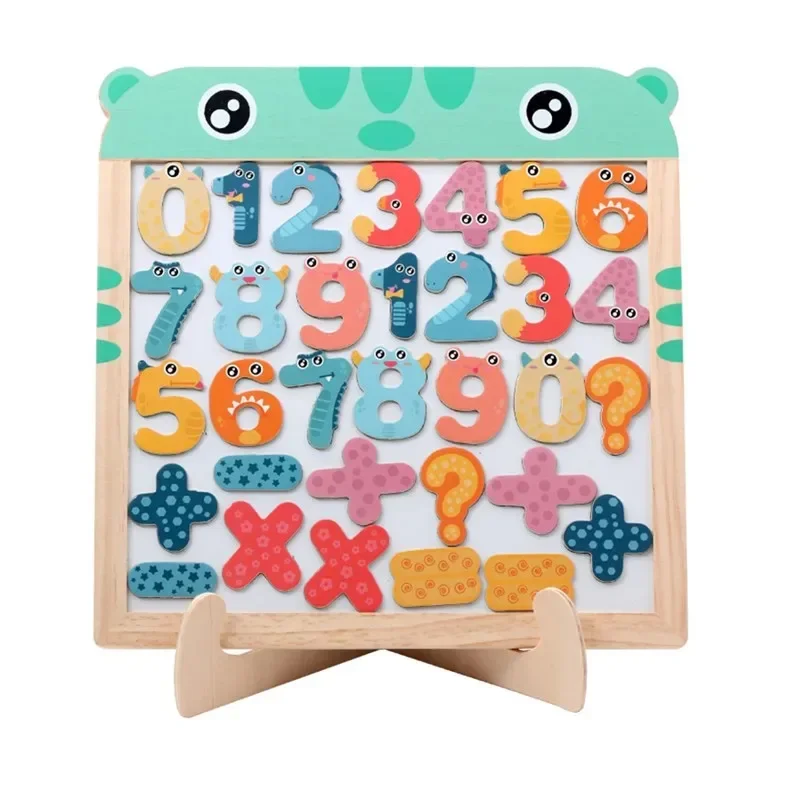New Wooden Magnetic Puzzle Animals Double Sided Cartoon Jigsaw Puzzle Drawing Board Educational Toys for Children Gifts For Kids