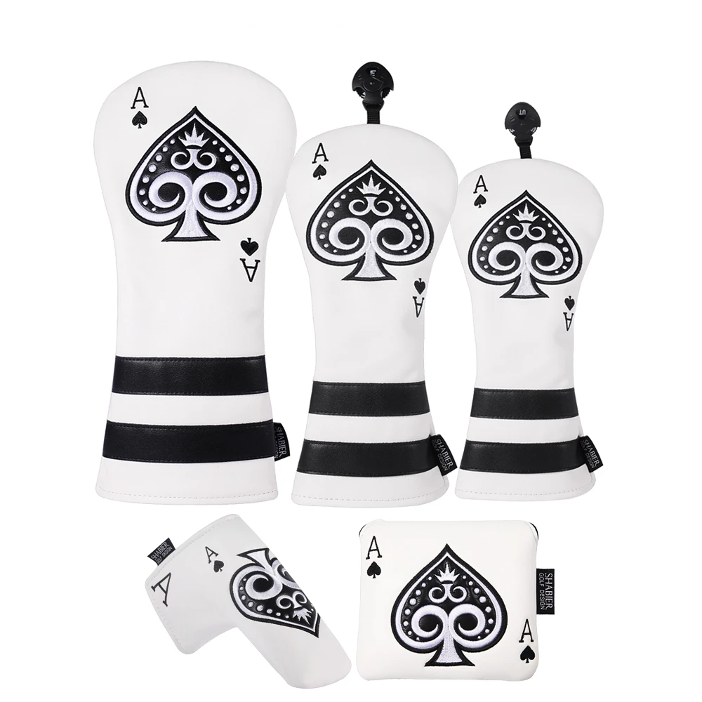 Poker Ace of Spades Design PU Leather Golf Club Headcover Driver