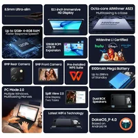 2025 New Blackview Tab 60 WIFI Tablet 10.1Inch IPS Display Widevine L1 Android 14 5100mAh Battery 12GB(4+8Expand) 128GB PC Pad 2