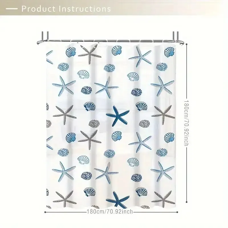 Patterned PEVA Shower Curtain Image 1
