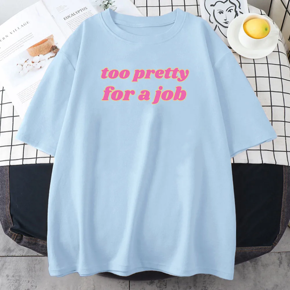 Infinite Icon Paris-Hilton Tshirts Too Pretty for A Job Printing T-shirt Summer Short Sleeve Cotton Tees Tops Graphic Clothes 4