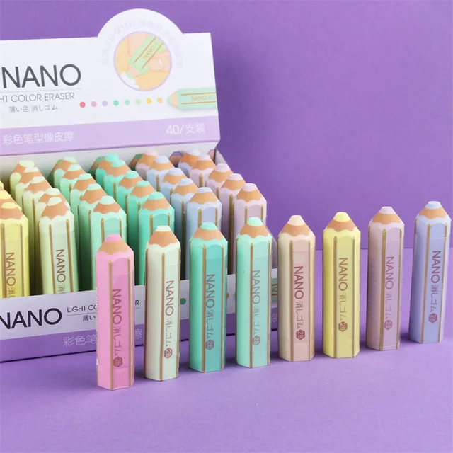 귀여운 마카롱 연필 모양 고무 지우개 연필 드로잉 수정 학교 사무실 공급 학생 문구 상품