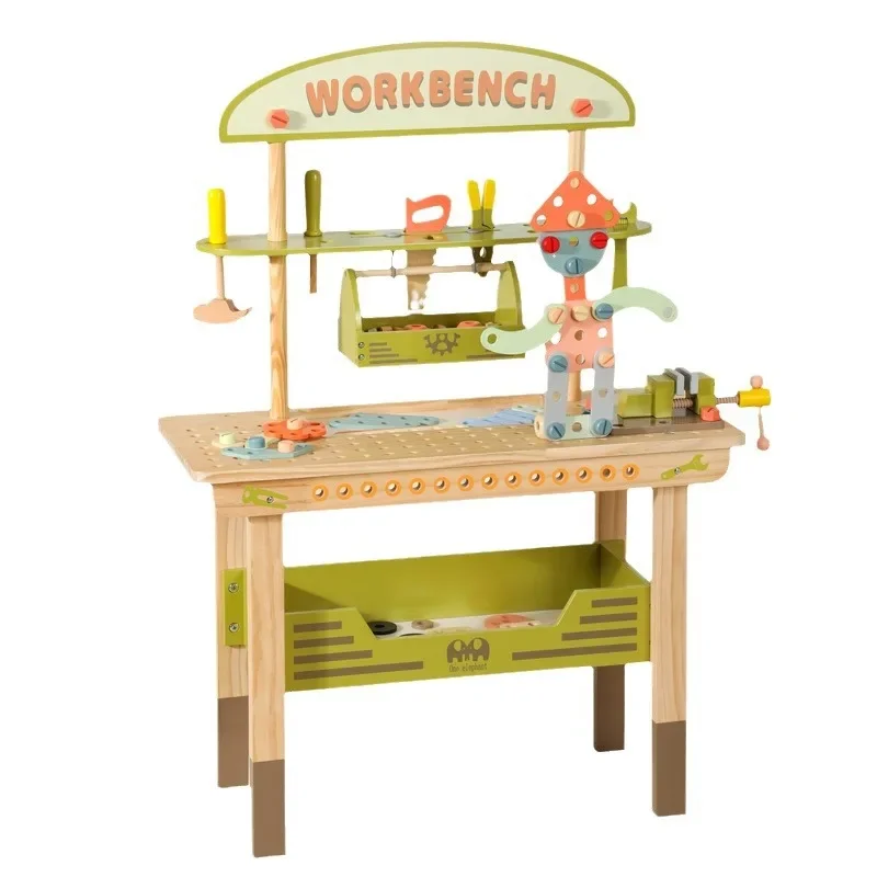 Diy Montessori Wood Toys Nut Disassembly and Assembly Multi-function Workbench Miniature Unique Toy Magnetic Blocks Board Games