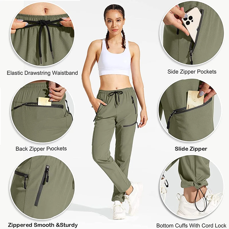 Men's Women's Cargo Hiking Pants Elastic Waist Quick Dry Lightweight Outdoor Camping Climbing Water Resistant Pants Unisex, hiking pants