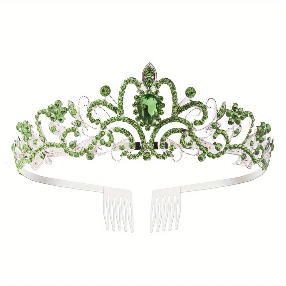 Hochzeit Haar Tiara Kristall Braut Tiara Krone mit Kamm Strass Abschluss ball Diadem Diademe und Kronen Braut Hochzeit Haarschmuck – Detail 14