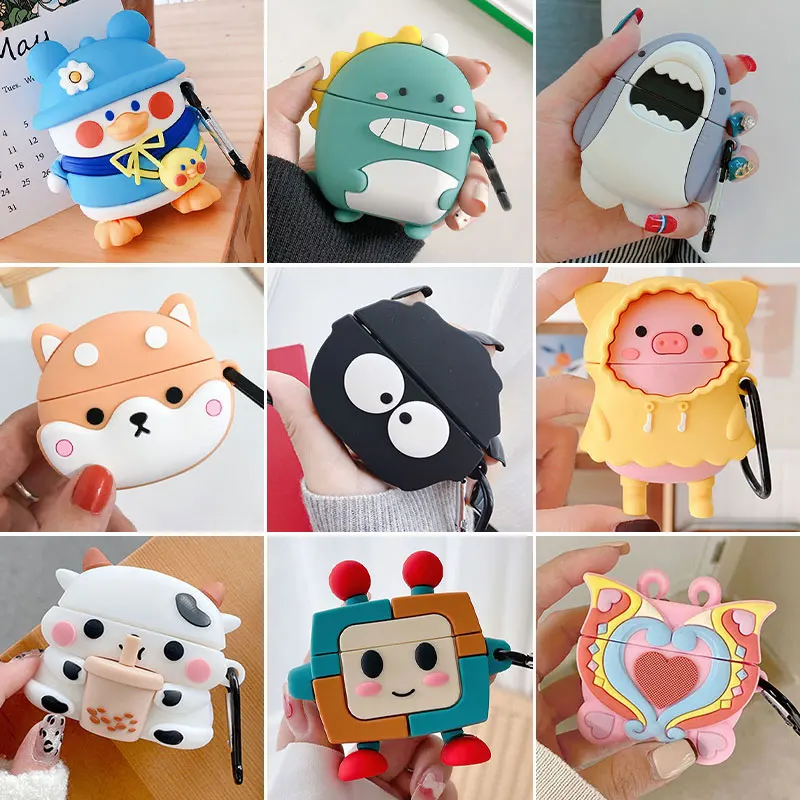 

Soft Silicone Earphone Case For Lenovo LP40 Pro LP40S TWS Wireless Headphone 3D Cute Cartoon Anime Earbuds Protective Cover Box